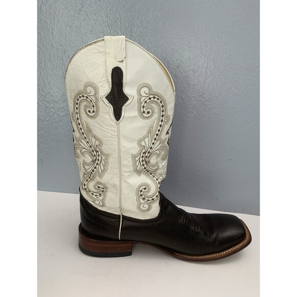 Ferrini Western Square-Toe Boots Men\'s 12D White/Brown Embroidered Rodeo Cowboy main image 8